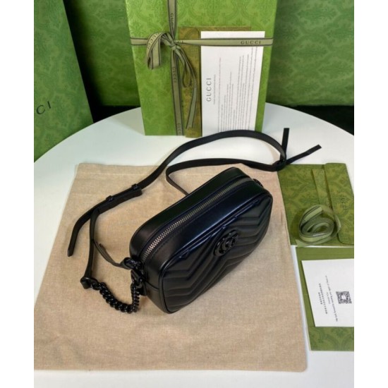 Replica Gucci GG Marmont Mini Shoulder Bag Black Fake Gucci GG Marmont Mini Shoulder Bag Black Replica
