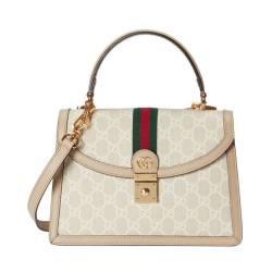Fake Gucci Ophidia Small GG Top Handle Bag Cream Replica