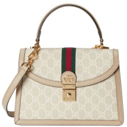 Fake Gucci Ophidia Small GG Top Handle Bag Cream Replica