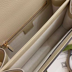 Fake Gucci Ophidia Small GG Top Handle Bag Cream Replica
