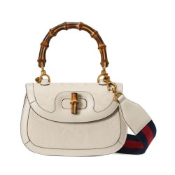 Replica Gucci Bamboo 1947 Small Bag Cream