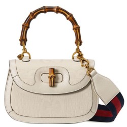 Replica Gucci Bamboo 1947 Small Bag Cream