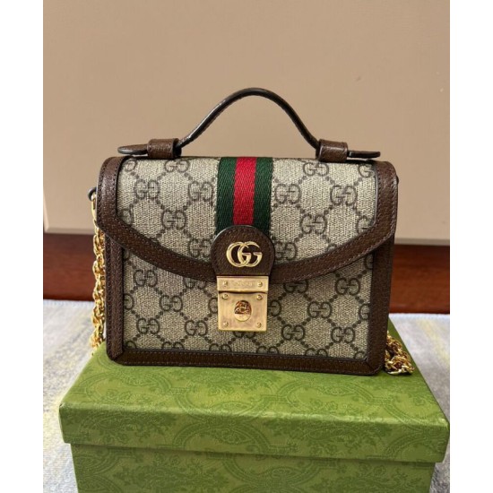 Fake Gucci Ophidia GG Mini Shoulder Bag Dark Coffee Replica Replica Gucci Ophidia GG Mini Shoulder Bag Dark Coffee