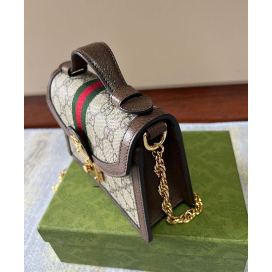 Fake Gucci Ophidia GG Mini Shoulder Bag Dark Coffee Replica Replica Gucci Ophidia GG Mini Shoulder Bag Dark Coffee