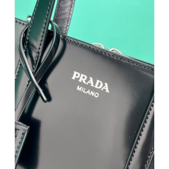 Fake Prada Re-Edition 1995 Brushed-Leather Mini Handbag Black Replica Replica Prada Re-Edition 1995 Brushed-Leather Mini Handbag Black