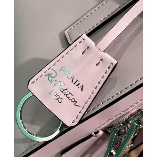Replica Prada Re-Edition 1995 Brushed-Leather Mini Handbag Pink Fake Prada Re-Edition 1995 Brushed-Leather Mini Handbag Pink Replica