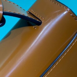 Replica Prada Embleme Brushed-Leather Bag Coffee