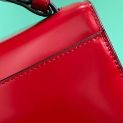 Replica Prada Embleme Brushed-Leather Bag Red