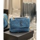 Replica YSL Saint Laurent Niki Medium Chain Bag In Raffia And Leather Blue Fake YSL Saint Laurent Niki Medium Chain Bag In Raffia And Leather Blue Replica