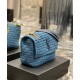 Replica YSL Saint Laurent Niki Medium Chain Bag In Raffia And Leather Blue Fake YSL Saint Laurent Niki Medium Chain Bag In Raffia And Leather Blue Replica