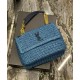 Replica YSL Saint Laurent Niki Medium Chain Bag In Raffia And Leather Blue Fake YSL Saint Laurent Niki Medium Chain Bag In Raffia And Leather Blue Replica