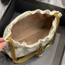 Replica YSL Saint Laurent Mini Leather Shoulder Bag Cream