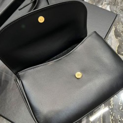 Fake YSL Saint Laurent Charlie Medium Shoulder Bag In Smooth Leather Black Replica