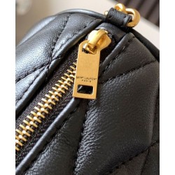 Replica YSL Saint Laurent Sade Mini Tube Bag In Quilted Lambskin Black Fake YSL Saint Laurent Sade Mini Tube Bag In Quilted Lambskin Black Replica