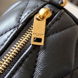 Fake YSL Saint Laurent Sade Mini Tube Bag In Quilted Lambskin Black Replica