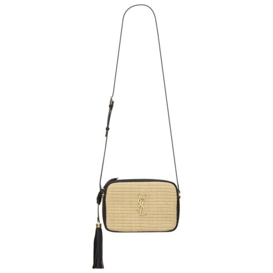 Replica YSL Saint Laurent Lou Camera Bag In Raffia And Leather Apricot Replica YSL Saint Laurent Lou Camera Bag In Raffia And Leather Apricot