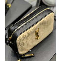 Replica YSL Saint Laurent Lou Camera Bag In Raffia And Leather Apricot Replica YSL Saint Laurent Lou Camera Bag In Raffia And Leather Apricot