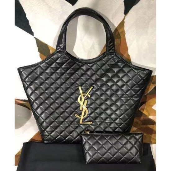 Replica YSL Saint Laurent Icare Maxi Shopping Bag In Quilted Lambskin Black Replica YSL Saint Laurent Icare Maxi Shopping Bag In Quilted Lambskin Black