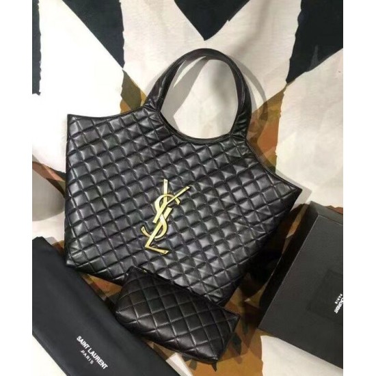 Replica YSL Saint Laurent Icare Maxi Shopping Bag In Quilted Lambskin Black Replica YSL Saint Laurent Icare Maxi Shopping Bag In Quilted Lambskin Black