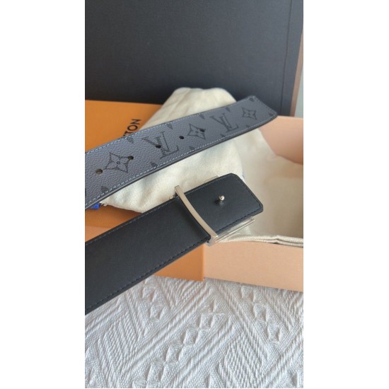 Replica Louis Vuitton LV Line 40mm Reversible Belt Monogram Eclipse M0373V