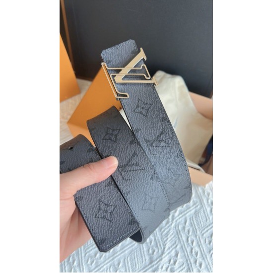 Replica Louis Vuitton LV Line 40mm Reversible Belt Monogram Eclipse M0373V