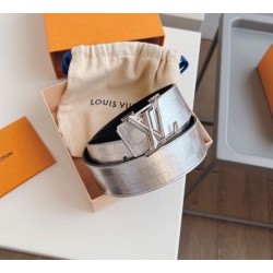 Replica Louis Vuitton LV Pyramide Glitter 40MM Belt Damier Leather M0504V