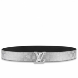 Replica Louis Vuitton LV Pyramide Glitter 40MM Belt Damier Leather M0504V