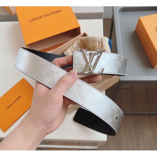 Replica Louis Vuitton LV Pyramide Glitter 40MM Belt Damier Leather M0504V