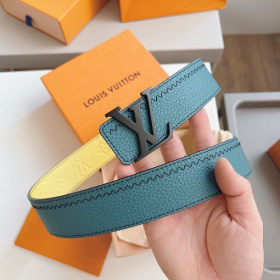 Replica Louis Vuitton LV Initials Colour Blocks 40mm Reversible Belt M0526T