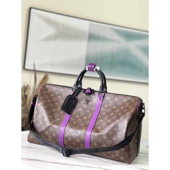 Fake Louis Vuitton Keepall Bandouliere 50 Bag Monogram Purple M46257 Replica