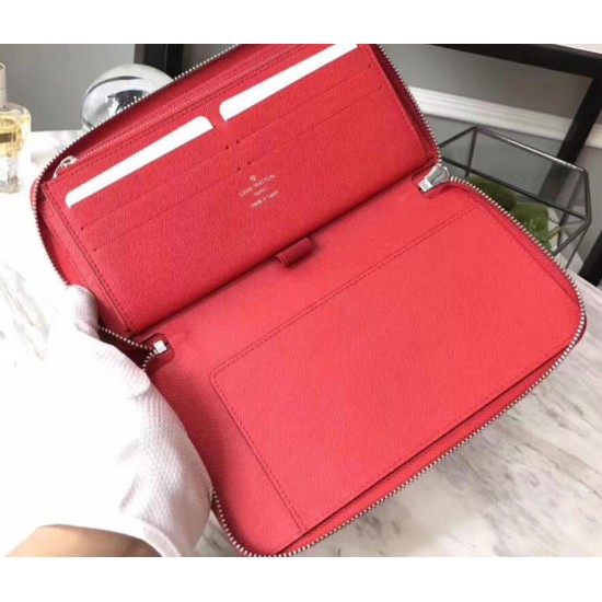 Replica Louis Vuitton Supreme X Zippy Wallet M60305 Epi Leather Red