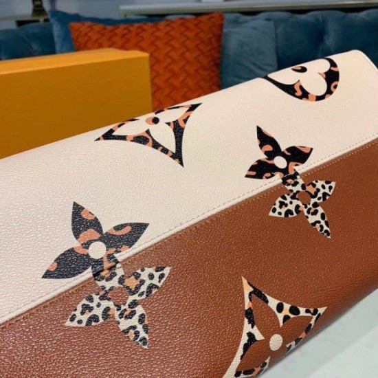 Fake Louis Vuitton Onthego Monogram Jungle Leopard Zebra M44675 Replica