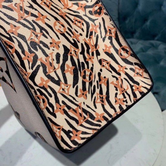 Fake Louis Vuitton Onthego Monogram Jungle Leopard Zebra M44675 Replica