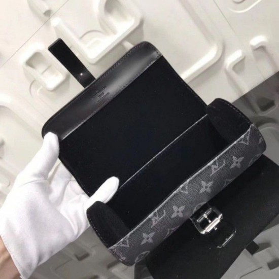 Fake Louis Vuitton 3 Watch Case Monogram Eclipse M43385 Replica Replica Louis Vuitton 3 Watch Case Monogram Eclipse M43385