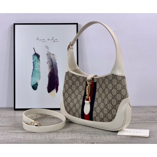 Fake Gucci Jackie 1961 Small Hobo Bag 636706 White Replica Replica Gucci Jackie 1961 Small Hobo Bag 636706 White