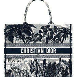 Replica Christian Dior Blue Palm Tree Toile de Jouy Embroidery Dark Blue