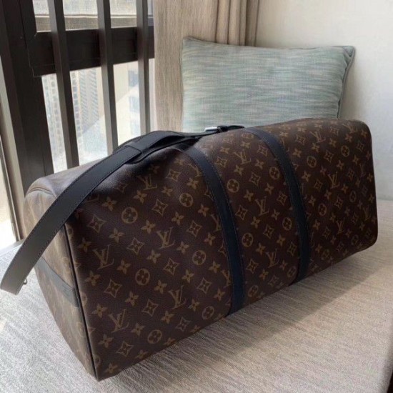Replica Louis Vuitton Keepall Bandouliere 55 Monogram Macassar M56714