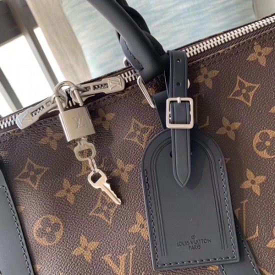 Replica Louis Vuitton Keepall Bandouliere 55 Monogram Macassar M56714
