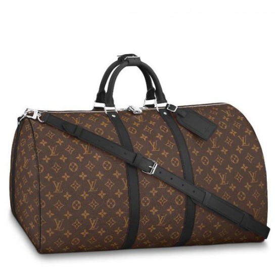 Replica Louis Vuitton Keepall Bandouliere 55 Monogram Macassar M56714