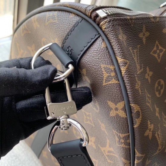 Replica Louis Vuitton Keepall Bandouliere 55 Monogram Macassar M56714