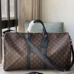 Replica Louis Vuitton Keepall Bandouliere 55 Monogram Macassar M56714