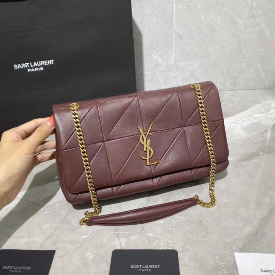 Replica YSL Saint Laurent Jamie Medium Carre Rive Gauche Flap Bag Dark Legion Red Fake YSL Saint Laurent Jamie Medium Carre Rive Gauche Flap Bag Dark Legion Red Replica