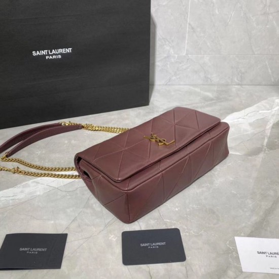 Replica YSL Saint Laurent Jamie Medium Carre Rive Gauche Flap Bag Dark Legion Red Fake YSL Saint Laurent Jamie Medium Carre Rive Gauche Flap Bag Dark Legion Red Replica