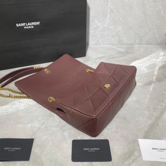Replica YSL Saint Laurent Jamie Medium Carre Rive Gauche Flap Bag Dark Legion Red Fake YSL Saint Laurent Jamie Medium Carre Rive Gauche Flap Bag Dark Legion Red Replica