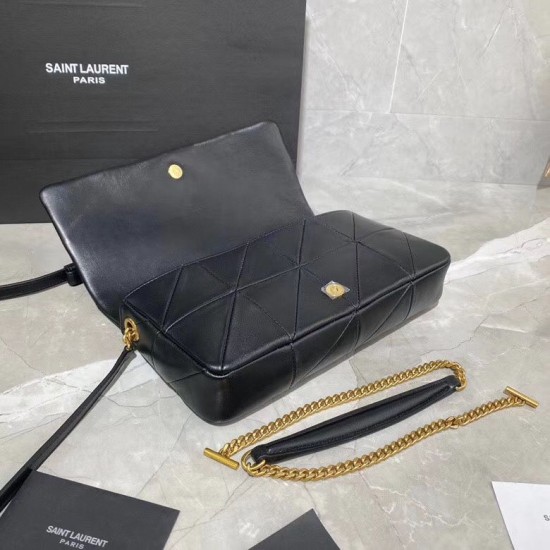 Replica YSL Saint Laurent Jamie Medium Carre Rive Gauche Flap Bag Black Fake YSL Saint Laurent Jamie Medium Carre Rive Gauche Flap Bag Black Replica