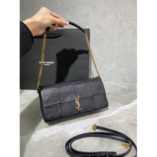 Replica YSL Saint Laurent Jamie Medium Carre Rive Gauche Flap Bag Black Fake YSL Saint Laurent Jamie Medium Carre Rive Gauche Flap Bag Black Replica