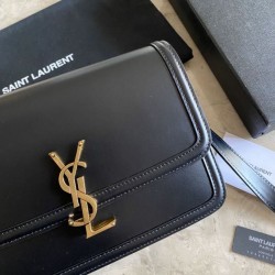 Replica YSL Saint Laurent Solferino Medium Monogram Satchel Bag Black