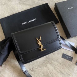 Replica YSL Saint Laurent Solferino Medium Monogram Satchel Bag Black