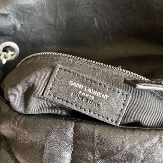 Replica YSL Saint Laurent Loulou Puffer Medium Bag Quilted Wrinkly Matte Leather Black Fake YSL Saint Laurent Loulou Puffer Medium Bag Quilted Wrinkly Matte Leather Black Replica