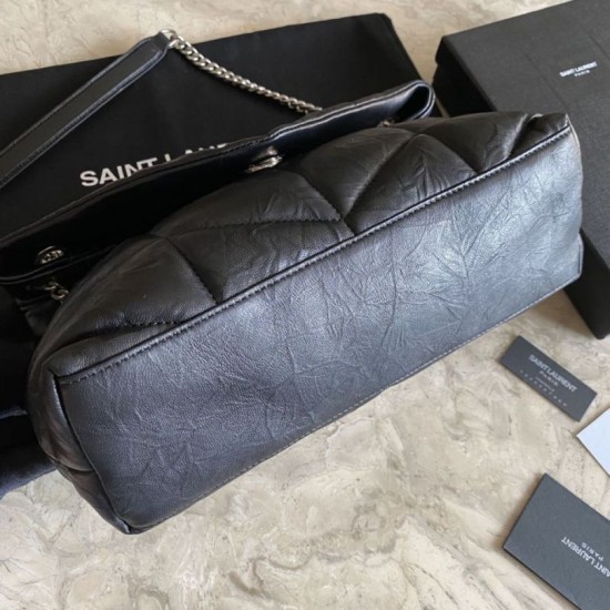 Replica YSL Saint Laurent Loulou Puffer Medium Bag Quilted Wrinkly Matte Leather Black Fake YSL Saint Laurent Loulou Puffer Medium Bag Quilted Wrinkly Matte Leather Black Replica